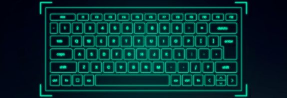 Клавіатура для ПК ar-keyboard-hologram-neon-green-smart-technology-device